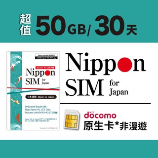 [日本上網絡卡] Nippon SIM 30天 實體卡｜Docomo｜日本原生IP｜Gemini GPT｜熱點｜Pixel