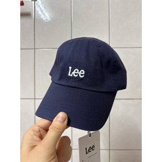 [韓國代購］LEE 老帽 鴨舌帽 帽子 CAP 復古 棒球帽 電繡 深藍