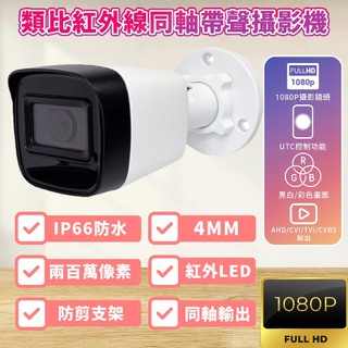 🎀高雄出貨&現貨🎁1080P 4mm 類比高畫質攝影機 紅外線 同軸音頻 有聲 BNC指撥線 夜間清晰 大華 可取 可用
