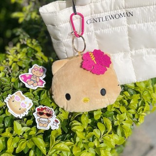 SANRIO 三麗鷗 HELLO KITTY 曬黑 凱蒂貓 毛絨吊飾 零錢小包/現貨【Insane-21】