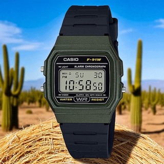 錶流行 CASIO (F-91WM-3A) LED照明 學生 當兵首選電子錶