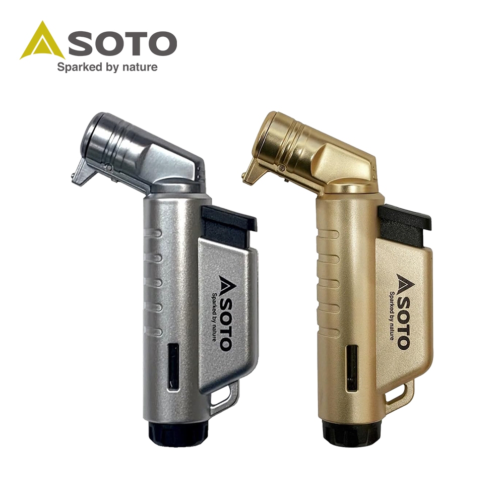 日本SOTO L型填充式掌中點火器(星燦銀/月耀金) ST-A486限定系列 填充式打火機 附防塵蓋 露營 野營