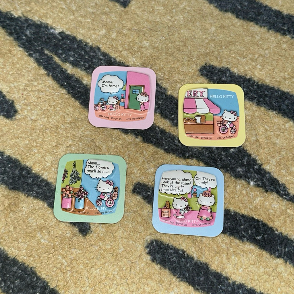 二手 舊物盛典 復古 hello kitty 磁鐵 冰箱貼 4入