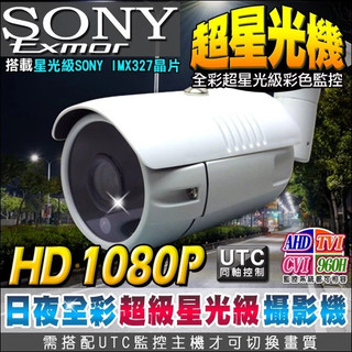 監視器 超級星光級 低照度 日夜 全綵 彩色 1080P 200萬 AHD TVI 星光級 防水攝影機