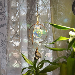 Suncatcher 原礦水晶多層金圈太陽捕手｜窗邊吊飾 掛飾 防小人招好運 禮物 民族風擺件