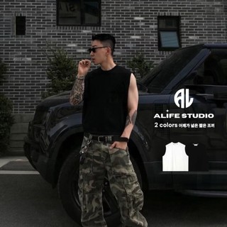 【ALIFE】CLEAN FIT 韓系基礎 BOXY 寬短版 素面 寬肩 背心 2色 純棉 百搭 內搭 無袖 #088N
