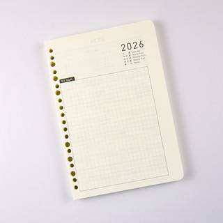 【conifer綠的事務】2026年25K方格週誌內頁 適用6孔、20孔孔夾