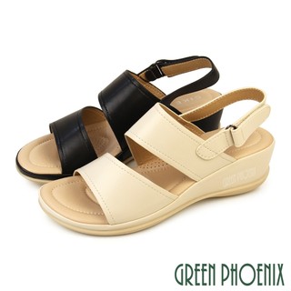【GREEN PHOENIX 波兒德】女 涼鞋 厚底涼鞋 楔型涼鞋 輕量 彈力U60-23162