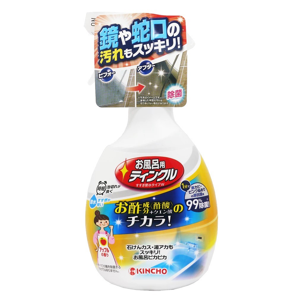 *大象生活館*【日本KINCHO 金鳥】浴室清潔劑 400ml｜排水口除臭去汙｜蘋果香氣 醋酸成分 清潔浴缸洗手台適用