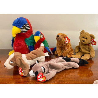 Ty Beanie Baby 鸚鵡 浣熊 狗狗 熊 北極熊 娃娃 布偶