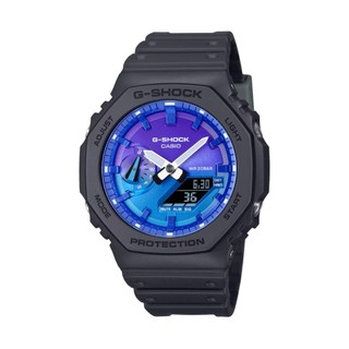 CASIO G-SHOCK 閃耀絢麗色彩火焰雙顯電子錶 多功能 200米防水 GA-100FL/GA-2100FL 兩色