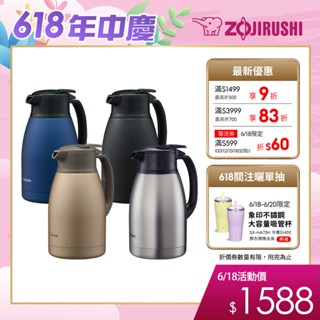 【ZOJIRUSHI 象印】桌上型不銹鋼保溫保冷壺(SH-HC15)｜1500ml 可調式出水壓桿
