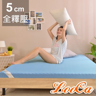【LooCa】涼感釋壓5cm記憶床 全波浪款 竹炭 惰性棉 釋壓 記憶床墊 日本大和抗菌 透氣 涼感布套 記憶床 宿舍床