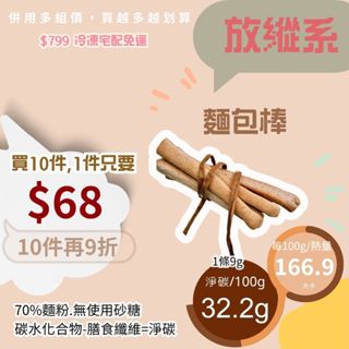 米林香 麵包棒5入裝 1入16大卡|淨碳3.0g取代30%麵粉 麵包 歐式麵包