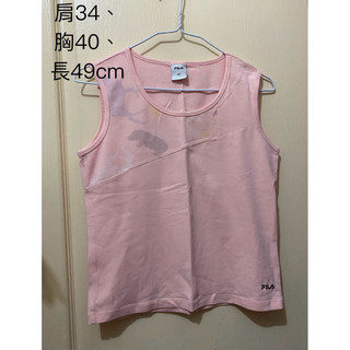 FILA 背心 無袖背心 上衣 粉色 42號