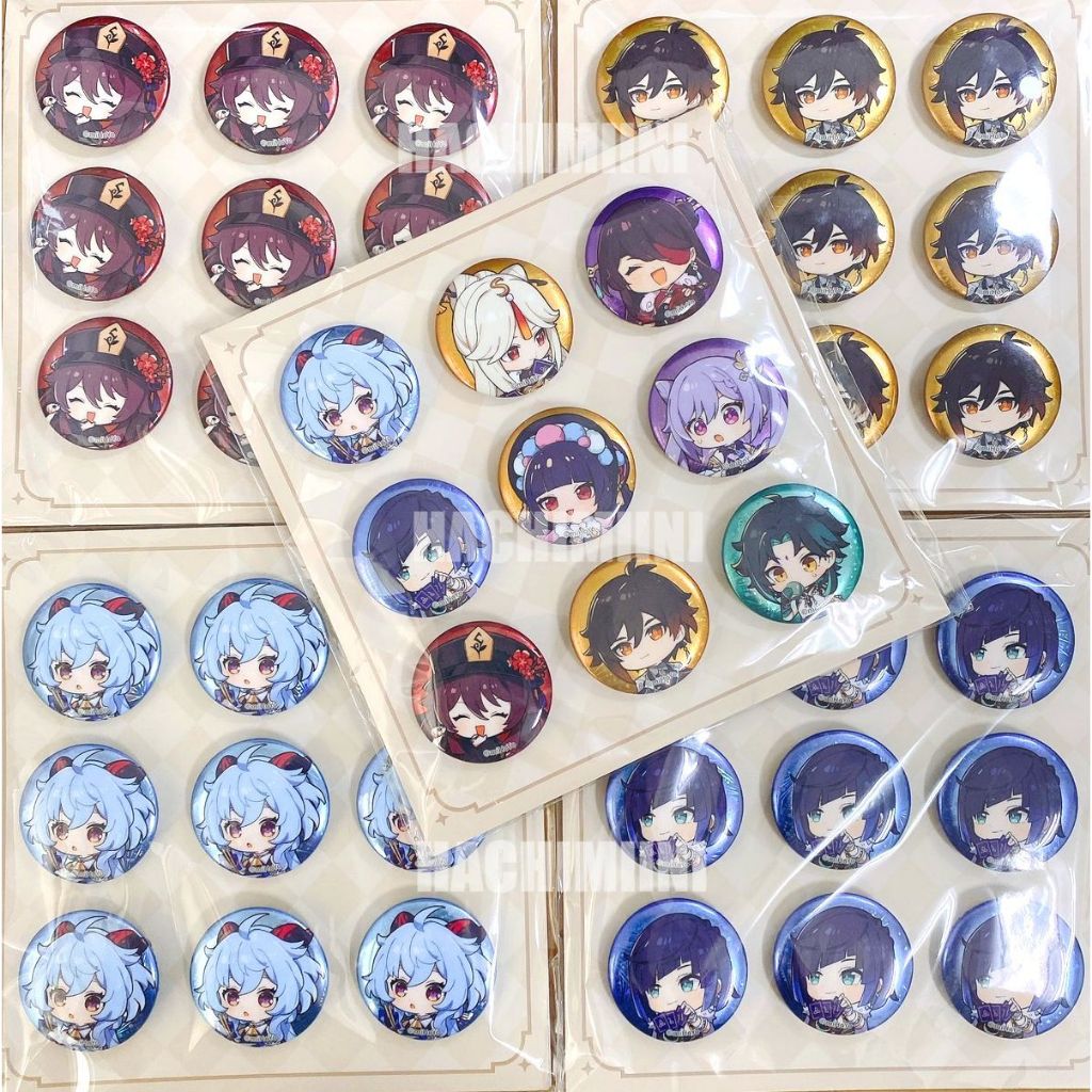 原神官方 璃月磐岩奏華夜系列Q版角色徽章9入 Genshin 38mm小徽章 Q版 痛包 胸針裝飾 別針