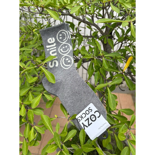 韓國cozy socks灰色微笑襪 短筒襪 小腿襪 襪子 現貨