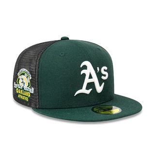 【 NEW ERA】MLB 運動家 100TH 綠色 全封 網帽 穿搭 59FIFTY【ANGEL NEW ERA】