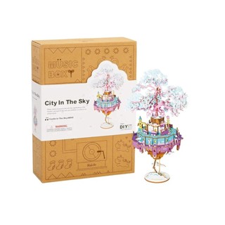 ROBOTIME DIY木製機械機芯音樂盒 (天空之城) 生日禮物 拼裝玩具