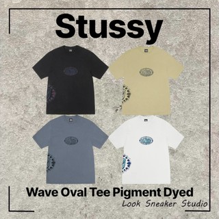路克 Look👀 Stussy Wave Oval Tee Pigment Dyed 波浪 橢圓 黑 卡其 白 藍