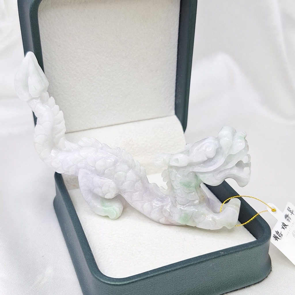 天然翡翠 緬冰紫立體龍擺件/鵝鵝天然翡翠/A1387518玉石龍 龍擺件 立體龍 翡翠龍