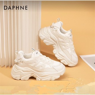 Daphne/達芙妮專櫃正品2025春季新款女鞋 厚底老爹鞋小個子增高休閒鞋透氣輕便百搭運動鞋 全新清倉特價 挑戰最低價