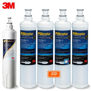3M 3US-F003-5高密度活性碳濾心搭 3RS-F001-5 SQC前置PP替換濾心4支 (共5支)