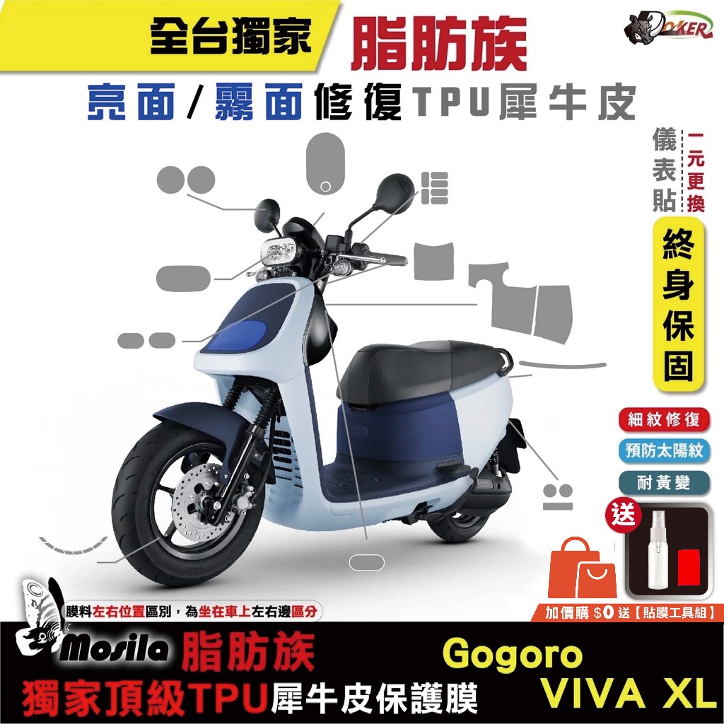 GOGORO VIVA XL 脂肪族 犀牛皮 儀表貼 螢幕貼 保護膜 防護膜 儀表貼［鍍客doker］