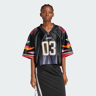 ADIDAS Cropped Jersey 火焰 短版 球衣 黑 女 JX9217