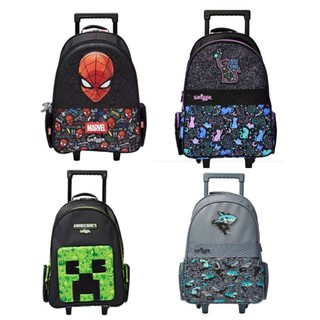 smiggle 現貨 正版 澳洲 我的世界 蜘蛛人 哈利波特 拉桿書包 中小學生 揹包 大容量 拖輪書包