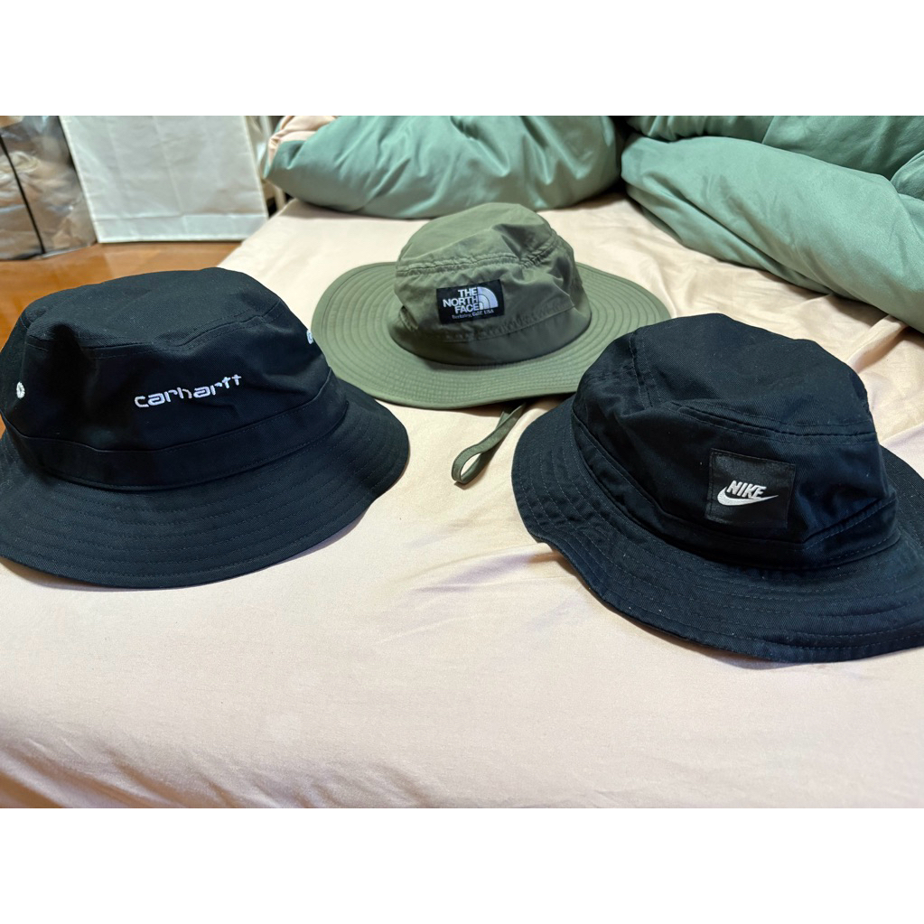 近新 Nike 北臉 小頭 Carhartt  WIP M/L卡哈特 漁夫帽 logo 黑色 圓盤帽 遮陽帽 鴨舌帽