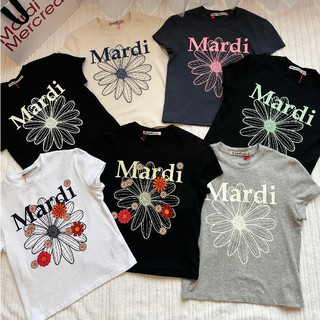 現貨 MARDI MERCREDI 雛菊花花 珍珠項鍊狗 跳跳狗 短版上衣 短袖 短踢