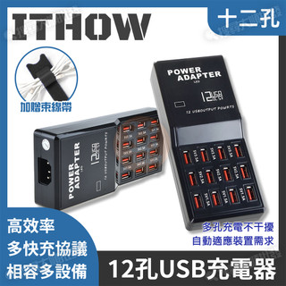ITHOW 桌上型 多孔充電器 充電頭 氮化鎵 多口 多洞 快充 豆腐頭 USB 車充 適用 蘋果 三星 OPPO