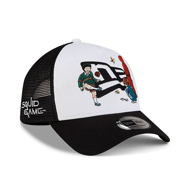 【 NEW ERA】魷魚遊戲 squid game 網帽 卡車帽 黑色 限量 9FORTY【ANGEL NEW ERA】