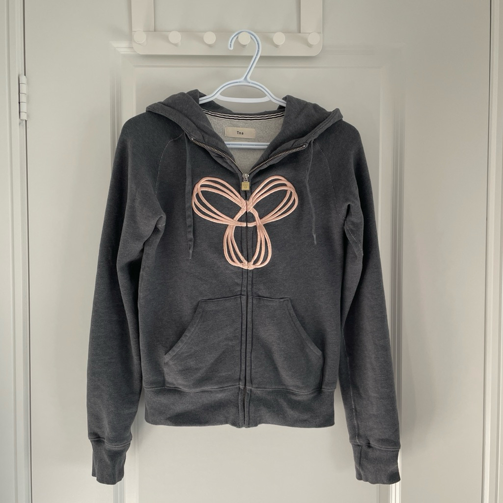 Aritzia TNA grey branded logo zip up hoodie 灰色logo連帽外套