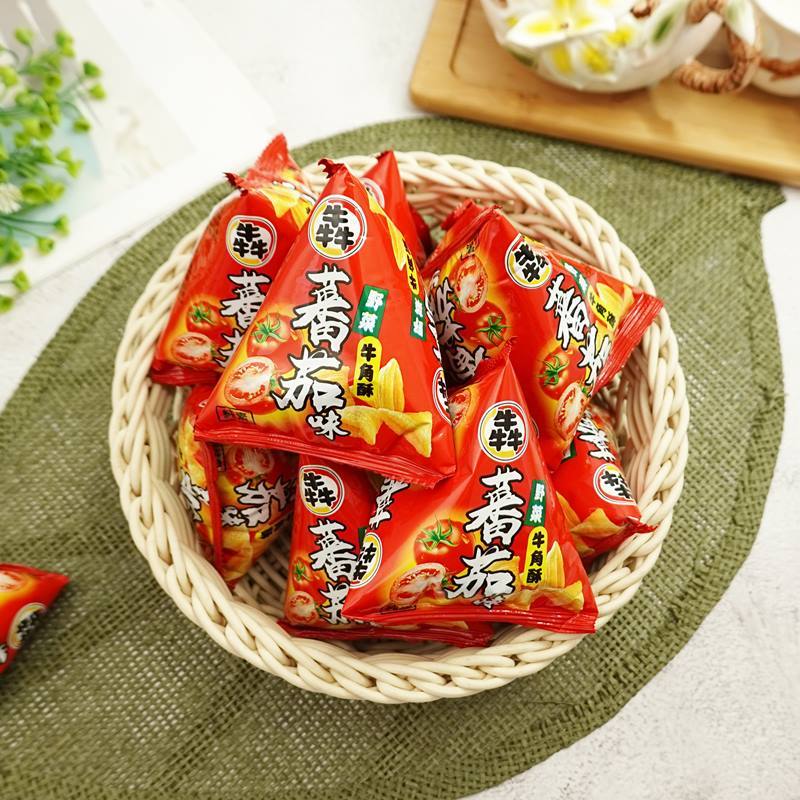 【厚毅】犇牛角酥-野菜番茄 500g 三角餅 金牛角 金喇叭 玉黍叔 野菜金玉米 (馬來西亞餅乾)