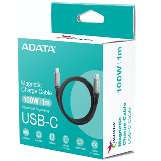 威剛 ADATA Type-C to C Magnetic Cable 100W 1M 磁吸收納編織充電傳輸線 公司保固