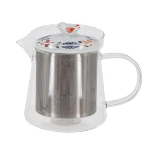 【YU Living 信歐傢居】日本進口 花語小鳥耐熱茶壼 520ml 泡茶用具