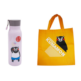 熊本熊 旋蓋玻璃隨行壺260ml KMM-CUP-003+KUMAMON熊本熊購物袋 Q-01K 單入