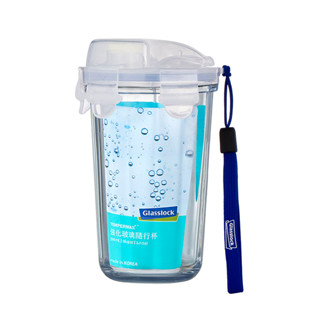 Glasslock 強化玻璃隨行杯500ml(附隨行帶) RC105(藍色) 韓國製
