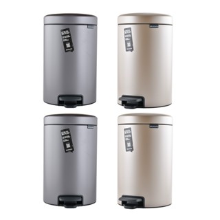 Brabantia Newicon 腳踏式時尚環保垃圾桶 12L 香檳金+鉑金 (多入組)