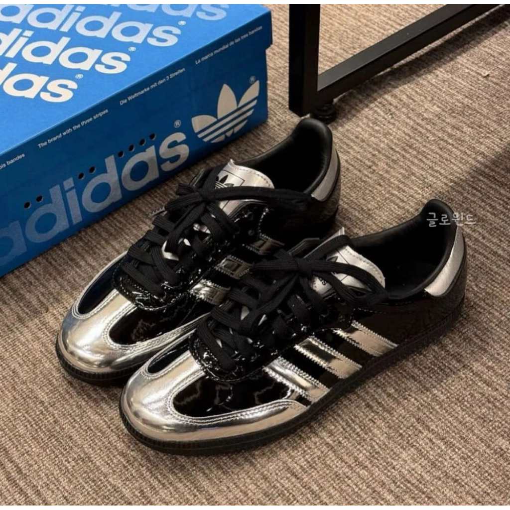 [2some SHOP] (預購) ADIDAS x ATMOS SAMBA 液態銀 漆皮 黑銀 休閒鞋 男女碼