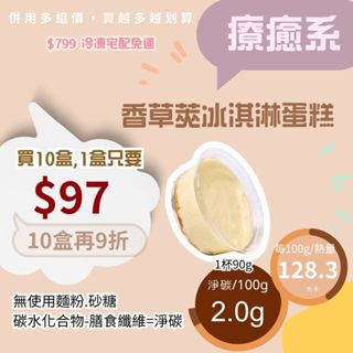 米林香 香草無麵粉冰淇淋蛋糕一盒116大卡|淨碳2.1g 布丁巧克力冰淇淋蛋糕 小美冰淇淋蛋糕 無糖冰淇淋 無麩質