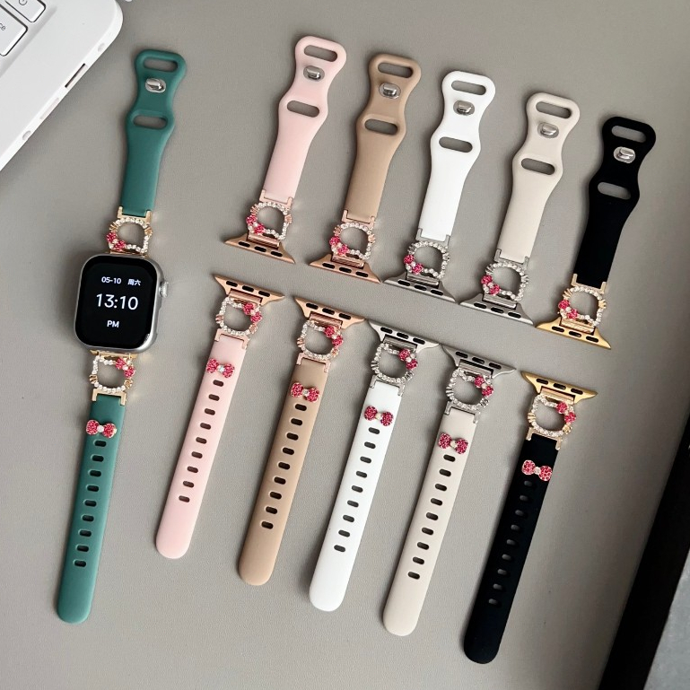 Apple watch 錶帶 適用iwatch 10代 ultra 9/8765 se/S10 手錶帶 kt貓 硅膠錶帶