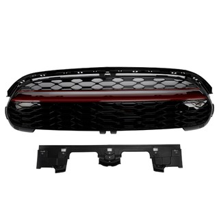 Mini Cooper F55 F56 F57 2014-2021專用GP風格 亮黑紅條紋水箱護罩-極限超快感