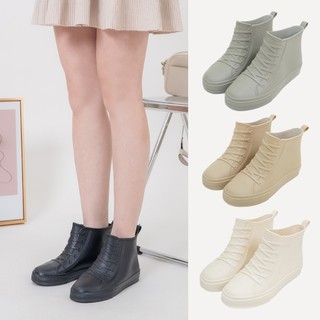 Material瑪特麗歐 T80037 【23.5-25.5】 女鞋 MIT晴雨二穿 側鬆緊切爾西短雨靴