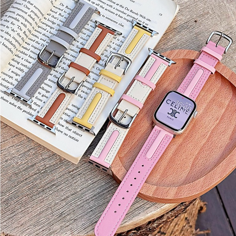 T字形 真皮錶帶 Apple watch 錶帶 適用iwatch 10代 ultra 9/8765 se/S10手錶帶