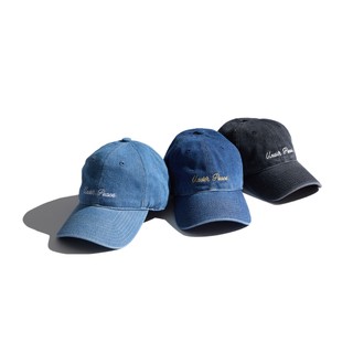 UNDER PEACE 25SS 牛仔水洗老帽 CHAIN CURSIVE / DENIM BASEBALL CAP