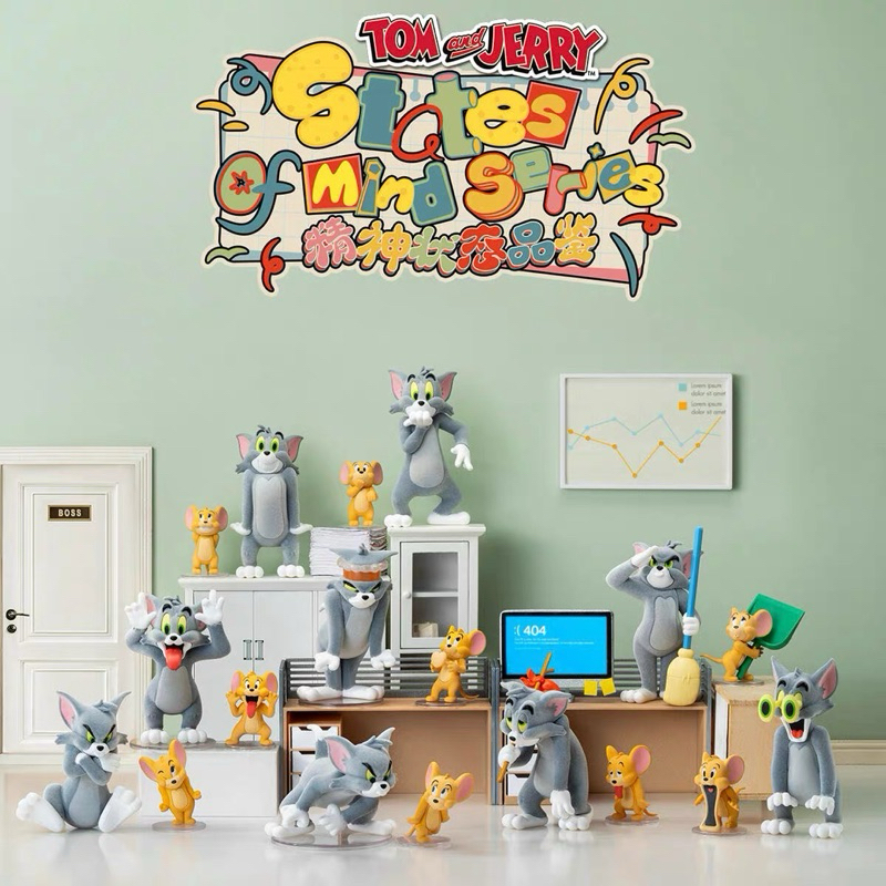 現貨可挑｜湯姆貓與傑利鼠精神狀態品鑑盲盒 湯姆貓與傑利鼠盲盒 湯姆貓 傑利鼠 貓和老鼠精神狀態品鑑盲盒 植絨 公仔 盒玩