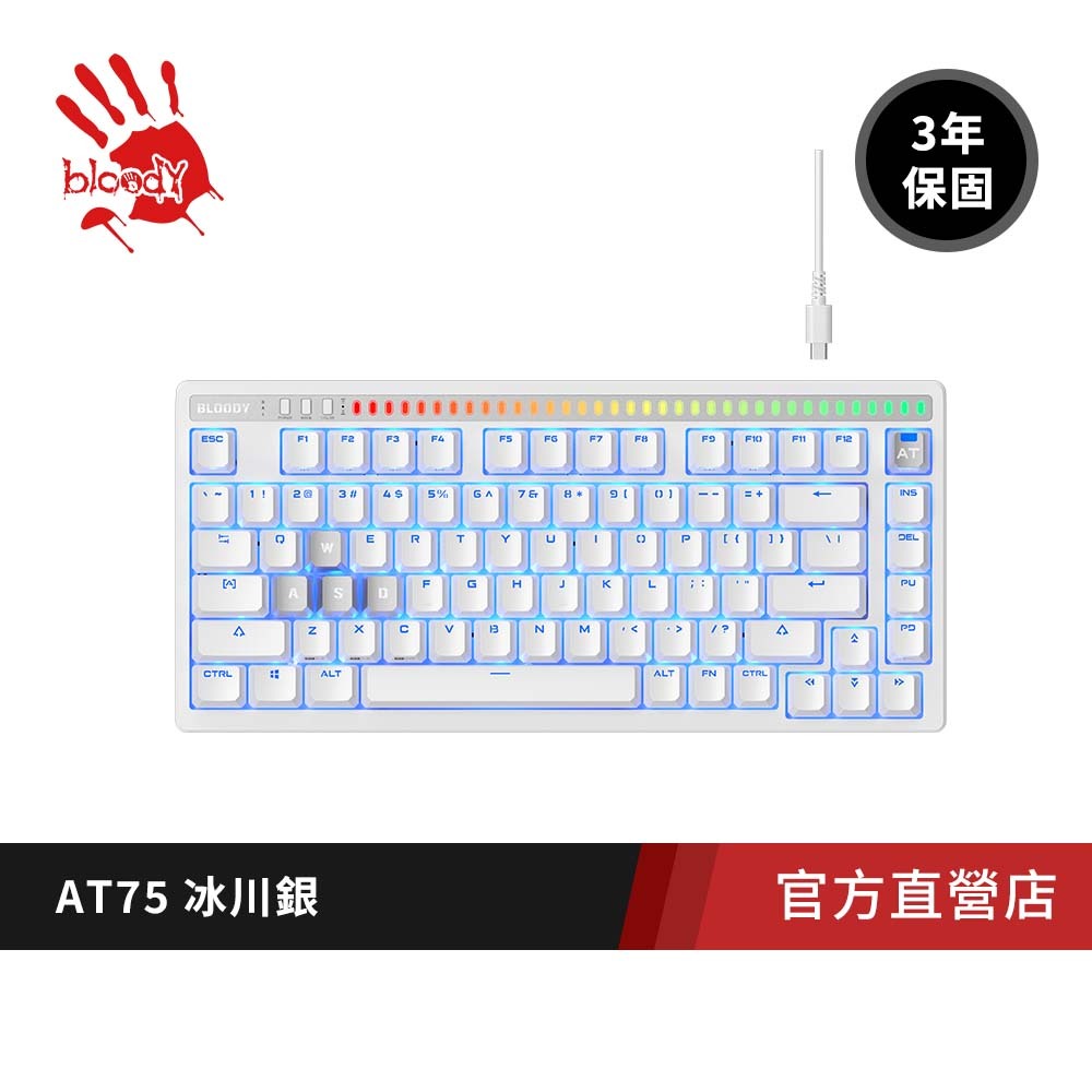 AT75 Rapid Trigger有線RT光軸電競鍵盤-經典元素 冰川銀/黑曜金